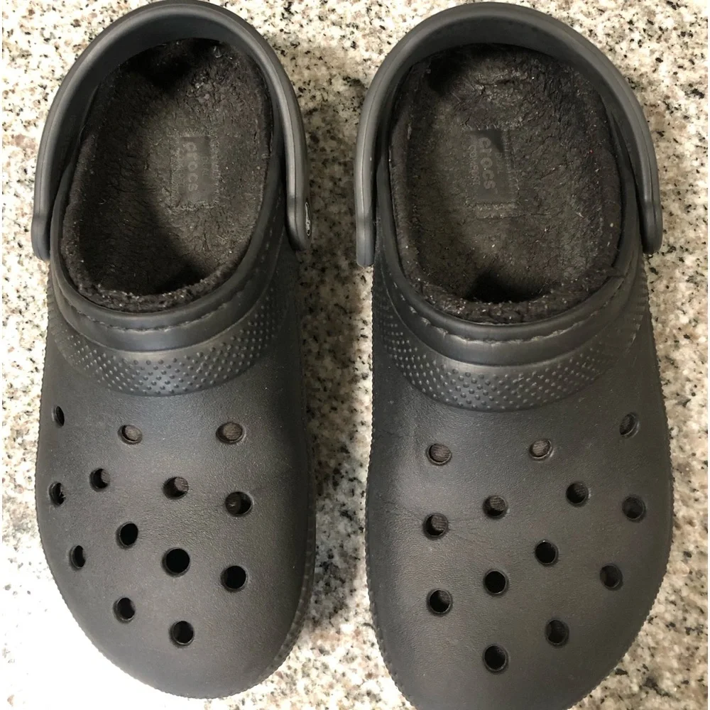 Crocs Classic Lined Clogs Unisex Black Size 10 Women Size 8 Men - Picture 15 of 16